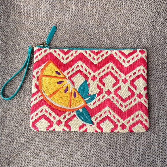 Vera Bradley Handbags - VERA BRADLEY Colorful Fruit printed Embroidered Clutch.